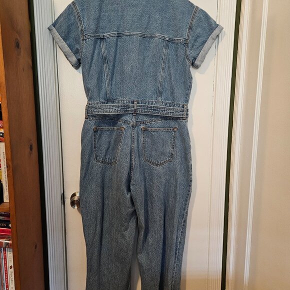 NWOT Abercrombie and Fitch 90s Relaxed Denim Jumpsuit Large Petite - Picture 6 of 8